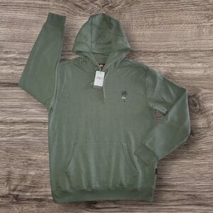 Quiksilver Surf Sea Spray Palm Tree Hoodie Sweatshirt - Green